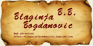 Blaginja Bogdanović vizit kartica